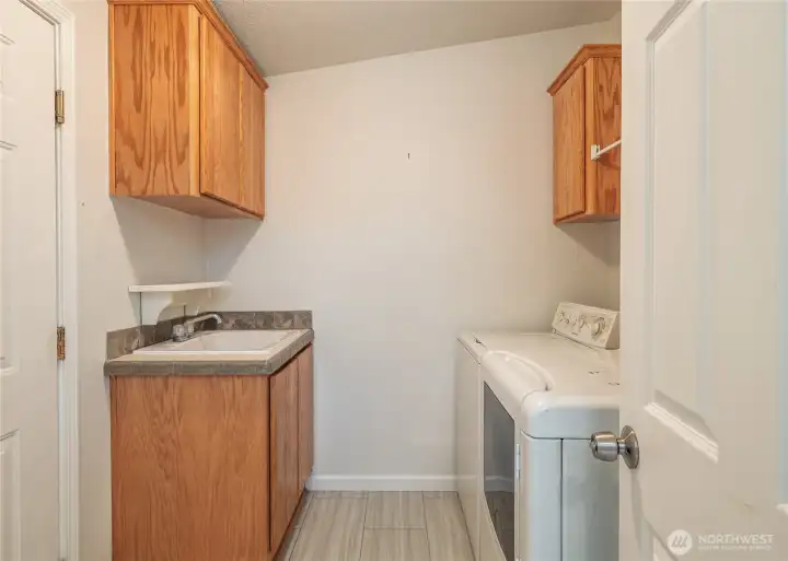 Utility room off garage