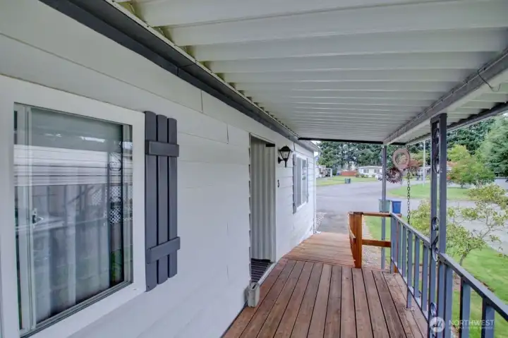 Front porch looking back towards park.