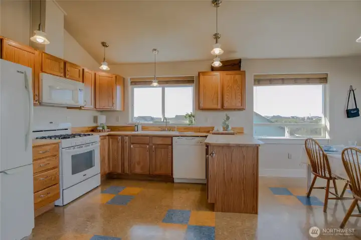 Ample kitchen with plenty of counterspace