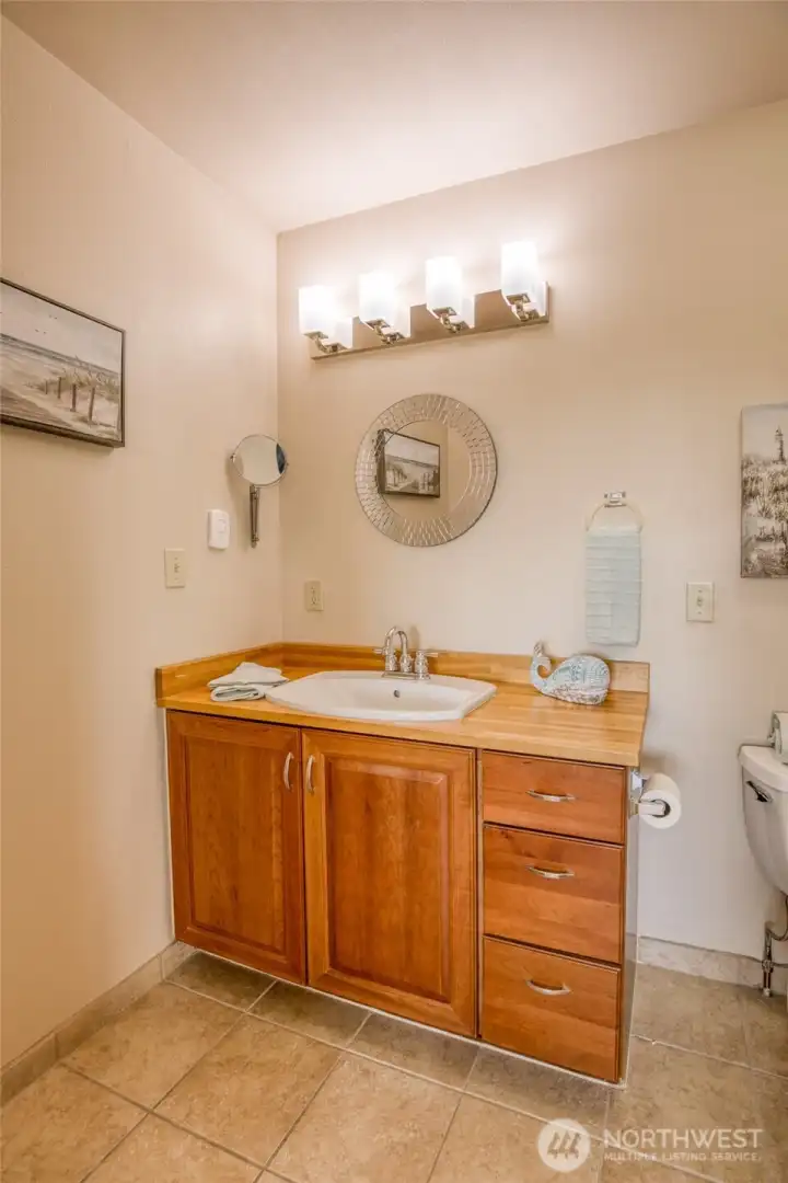 Primary en-suite complete with heated floors