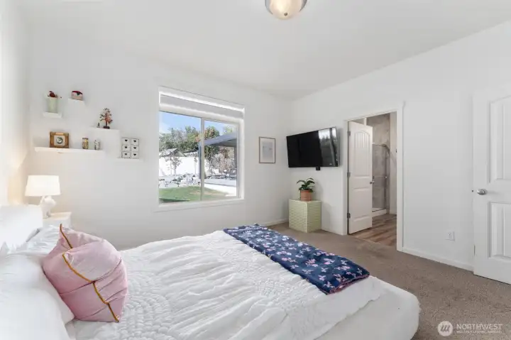 Primary bedroom with 3/4 bathroom