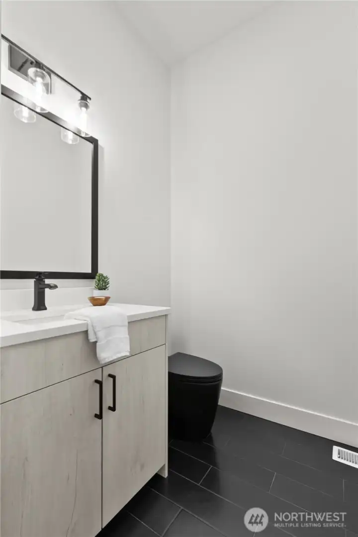 powder room off the laundry and garage enterance