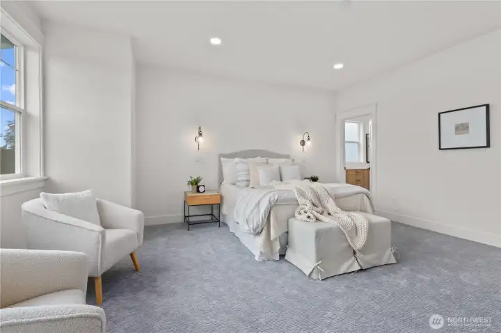 Primary is oversized and includes plenty of space for a quiet sitting area