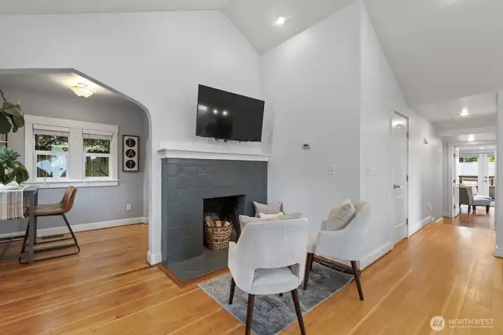 Wood burning fireplace