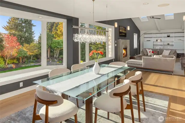 Newly refinished solid 5-inch white oak hardwood floors