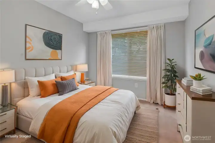 Spacious guest room. (virtually staged)