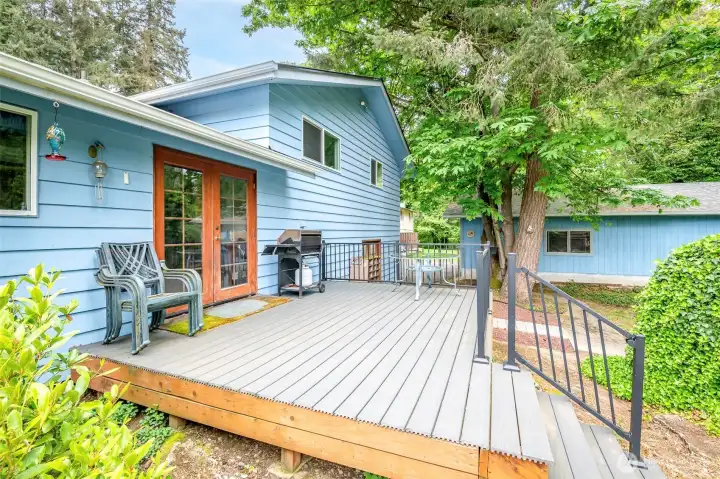 French doors off kitchen leading to trex deck.