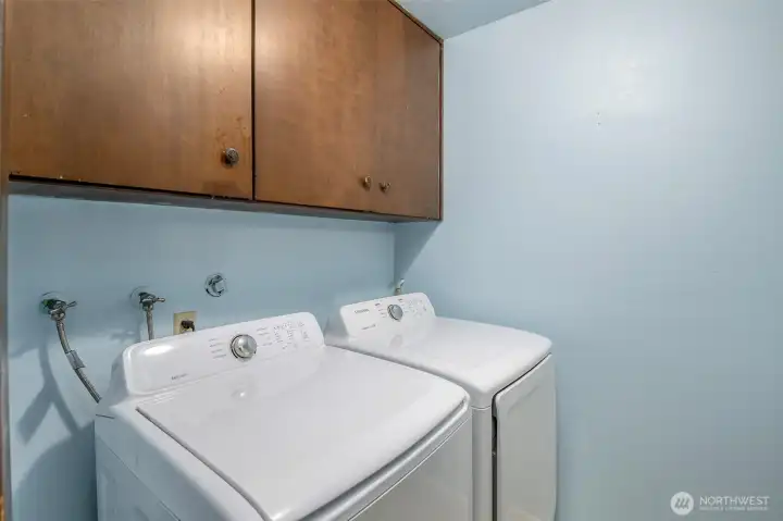 3/4 bath on bottom floor with laundry.