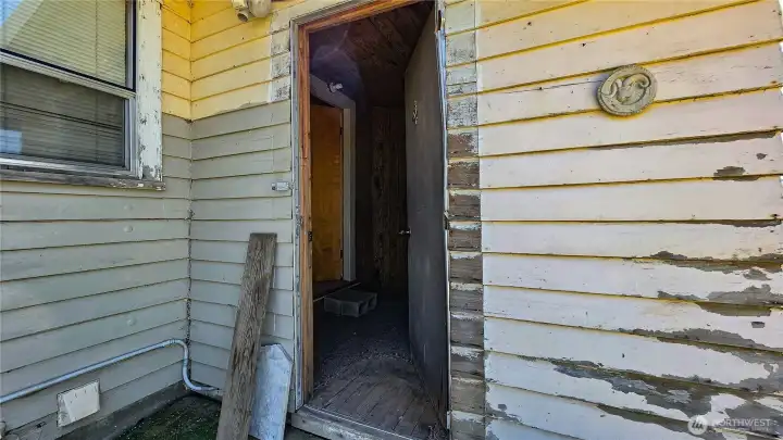 Looking through the door to the mud room.