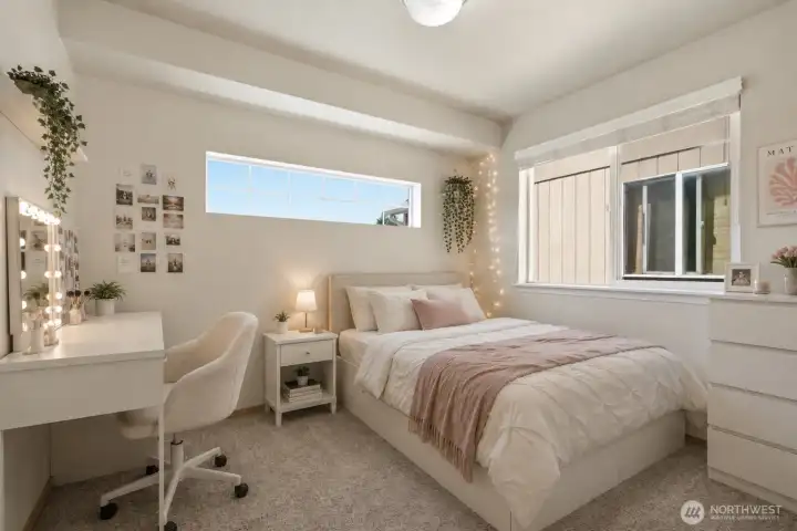 Virtually staged 3rd bedroom