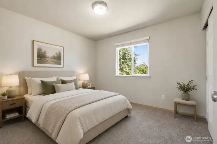 Virtually staged 4th bedroom