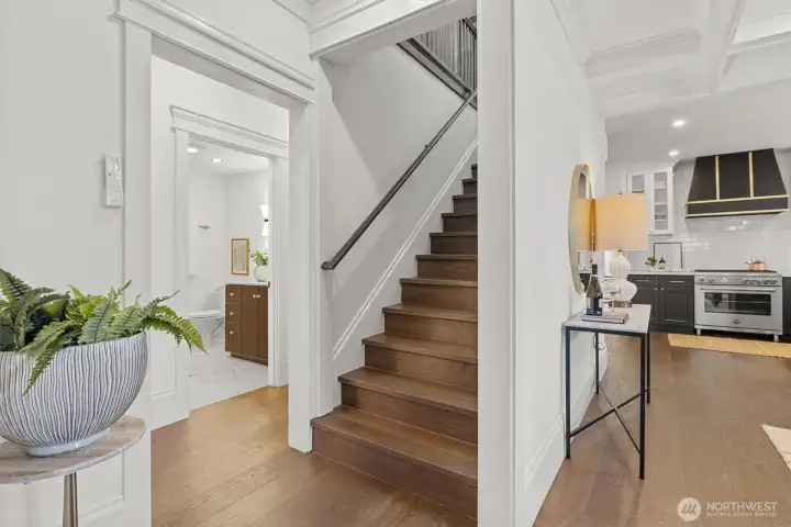 Let's head upstairs.  3BR, 2BA, & laundry.