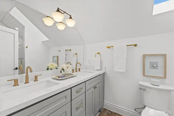 Primary Bathroom with large shower.