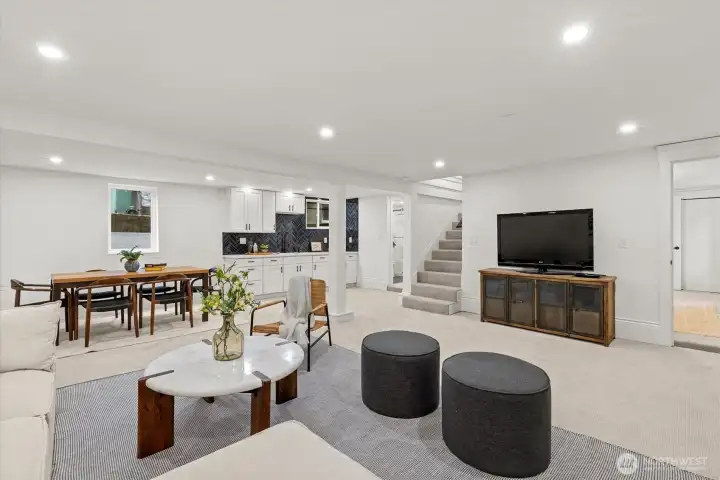 Family Room with kitchenette.
