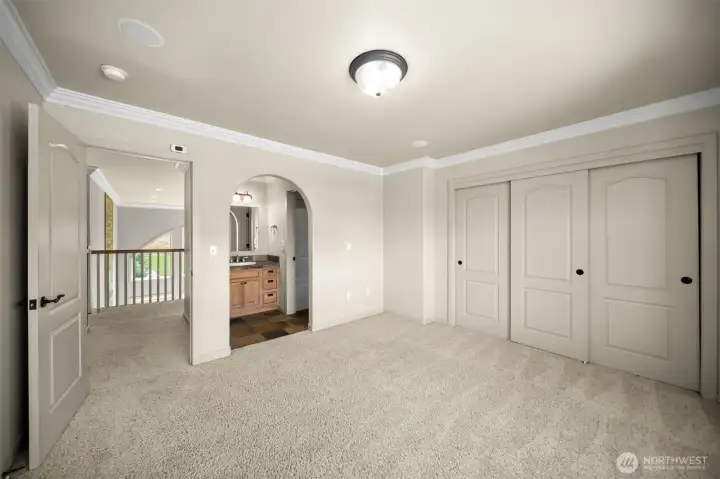 First Jack and Jill Bedroom w/ Private Sink Vanity and Ample Closet Space