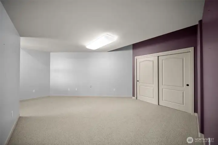 Large 4th Bedroom on Lower Floor with Walk-In Closet