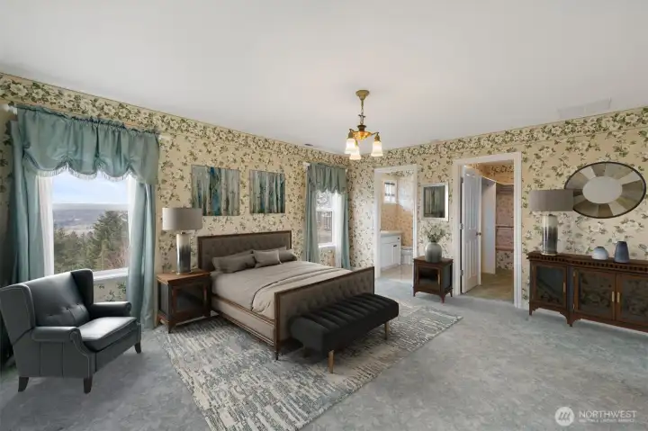 primary bedroom #1 staged