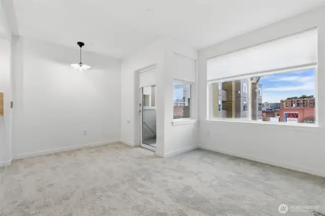 Walk out to small patio.
