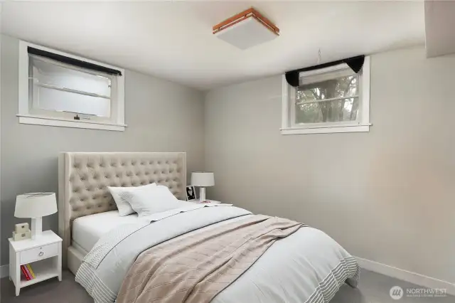 Basement Bedroom. Virtually staged.