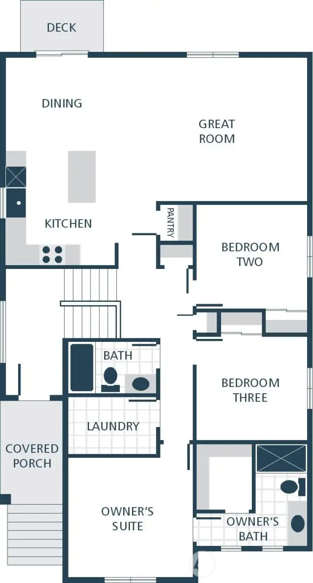 Image is a rendering. Photographs are for illustrative purposes only. Features, finishes, interior/exterior colors, landscaping and floorplan shown may vary from actual homes built.