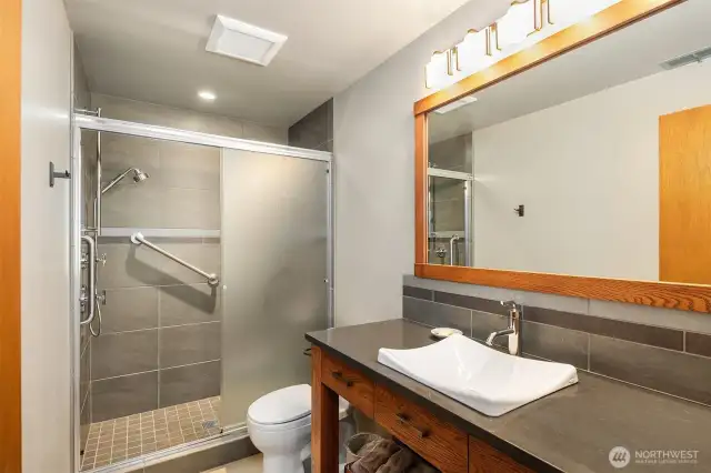 Lower level 3/4 bathroom