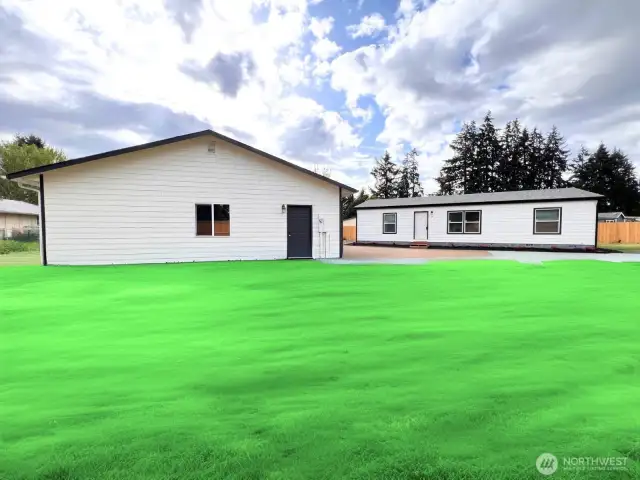 Garage & Home -With Grass Grown In