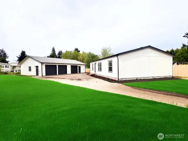 Home with grass grown in.