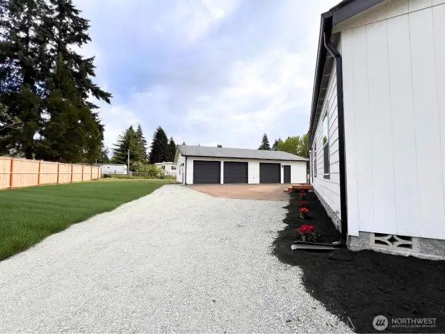 Approach to Garage When Grass Grows