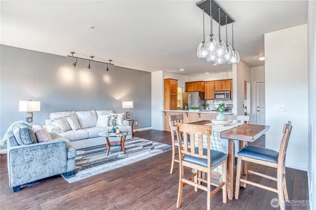 Open floorplan with modern feel