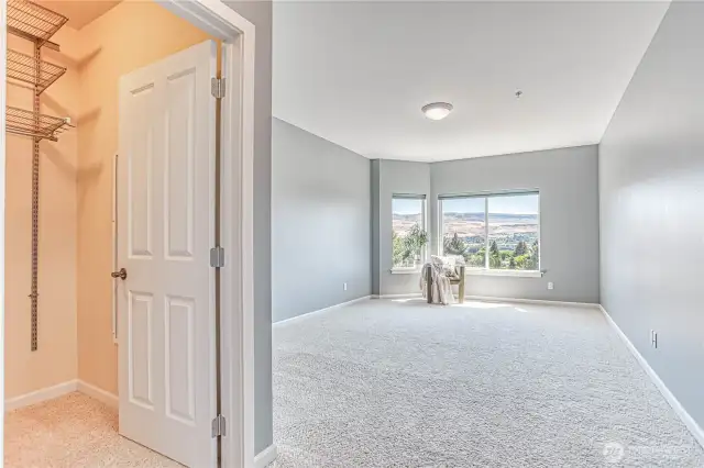 primary bedroom, with glimpse of closet