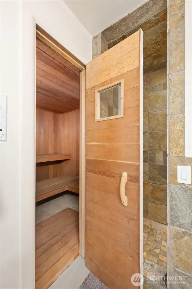 Need a little relaxation. The Pointe at Lake Sawyer also boasts a dry sauna for your enjoyment.