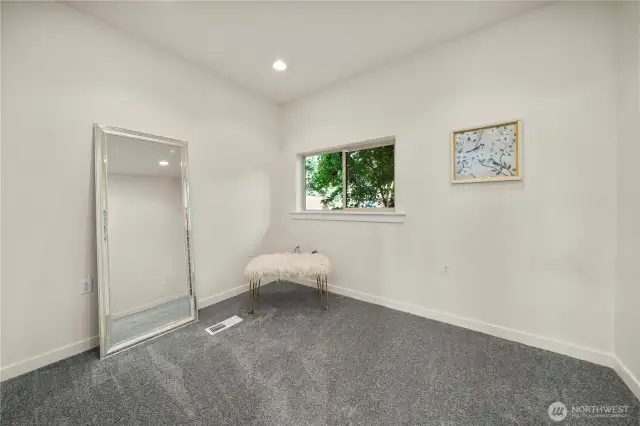 Off Primary, 2nd sitting area, walk- in closet, nook, nursery etc. So many options!