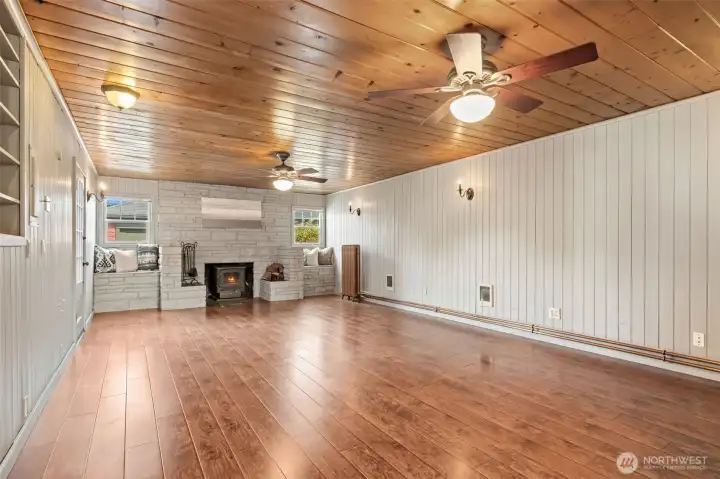 Beautiful hardwoods highlight the home’s character.