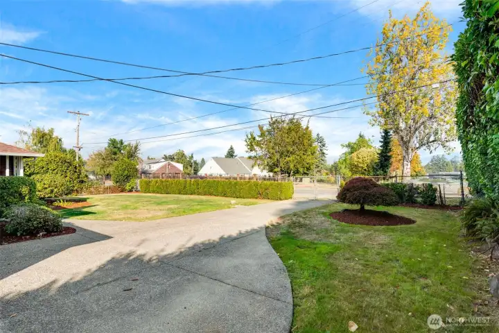 Large front yard