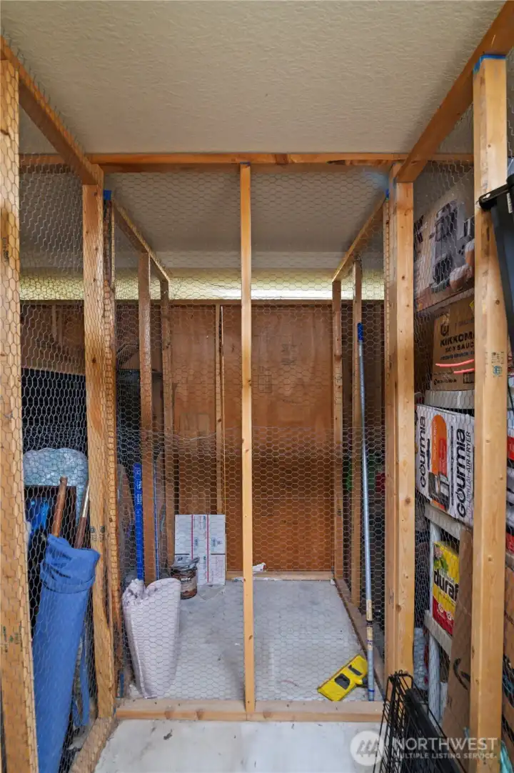 Extra storage cage in the basement