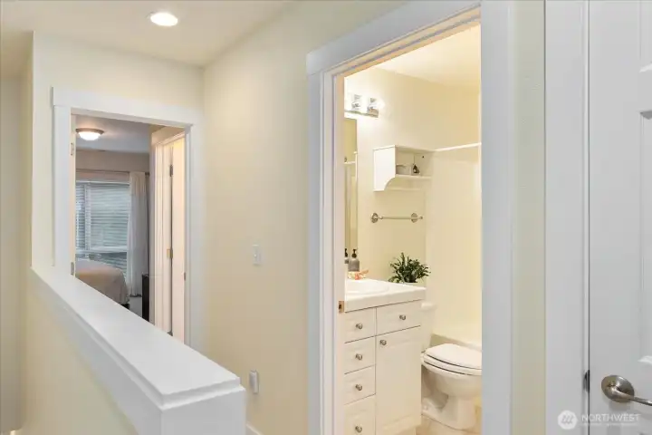 Hall with a large linen storage.