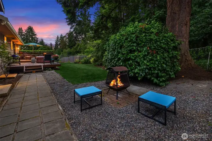 Back yard oasis with fire pit
