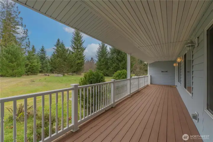 Enjoy the privacy this property has to offer on your covered front porch.