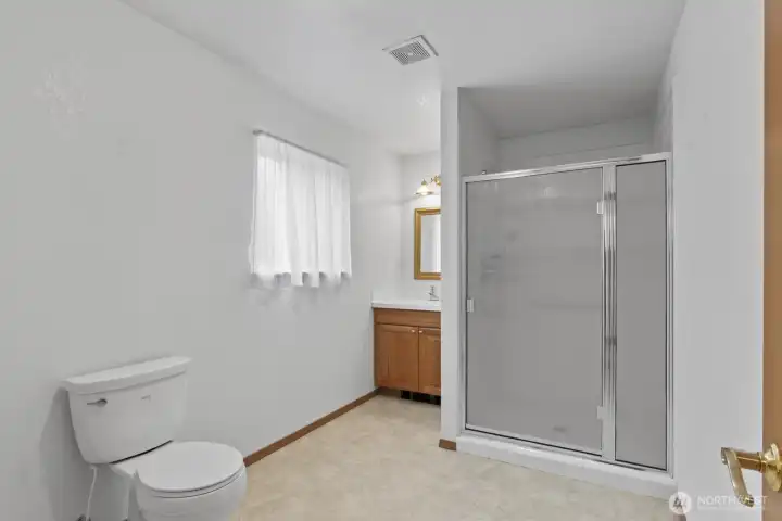 3/4 bathroom next to the flex room.