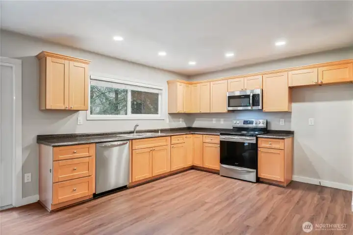 Kitchen with stainless appliances