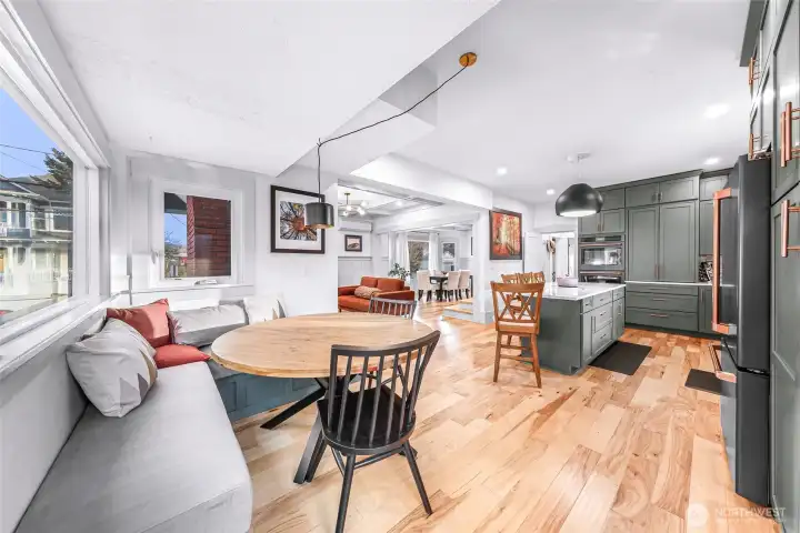 Kitchen area was made more open to main living space