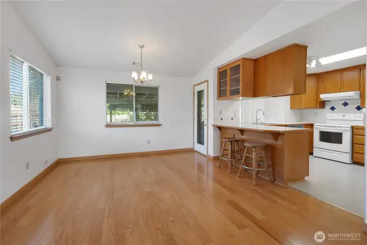 Dining room open to kitchen