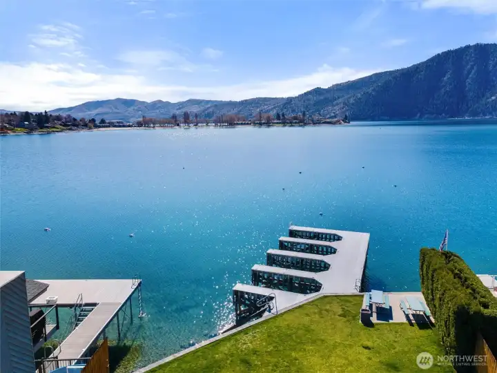 View from privated gated park and marina slips