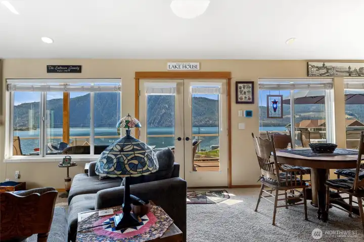 french doors off living area to upper deck