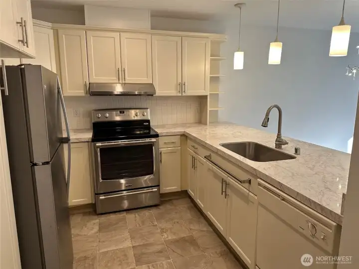 newer appliances and nice finishes