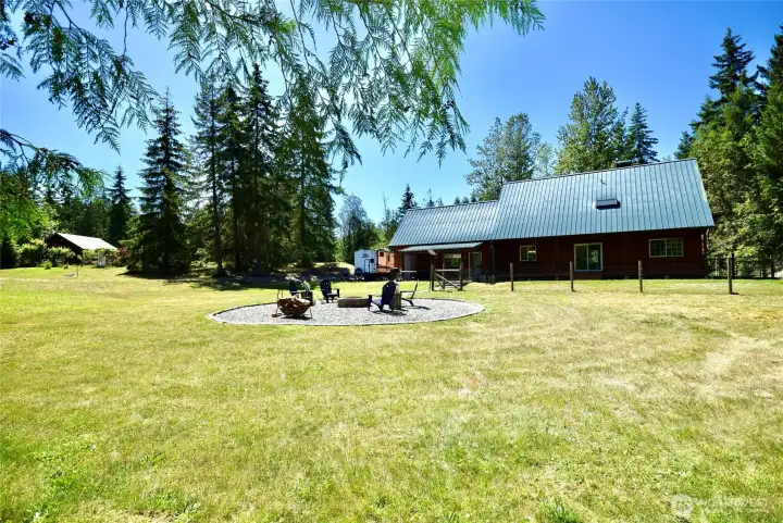 back of house, fire circle area & chicken yard