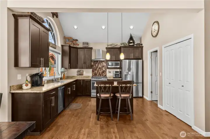 Kitchen with large pantry and mud room off kitchen.