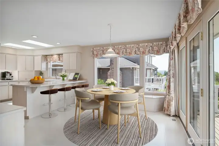 Eat in kitchen with amazing views and access to the deck