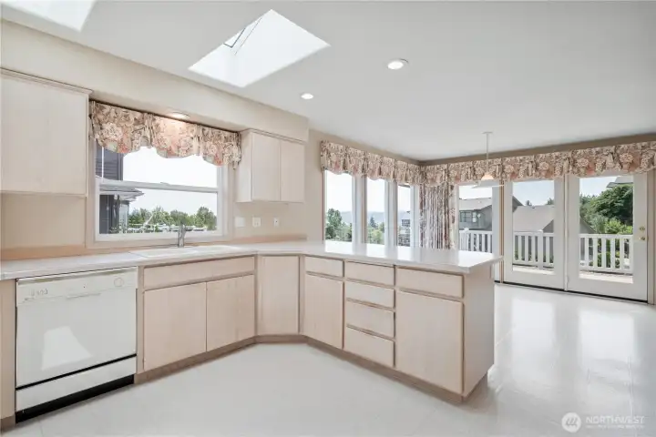 Eat in kitchen with amazing views and access to the deck