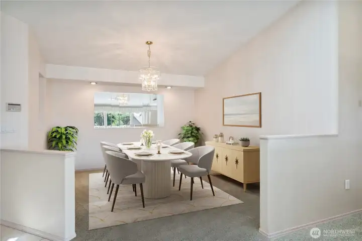 Formal dining room open to the living room